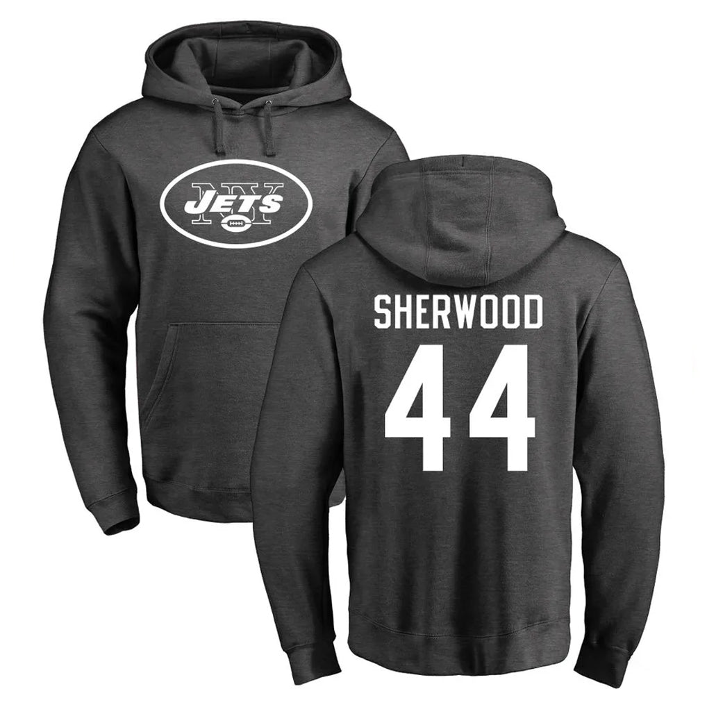 Cooneas NY.Jets #44 Jamien Sherwood Player Gray Pullover Hoodies Limited Game Stitched Jerseys
