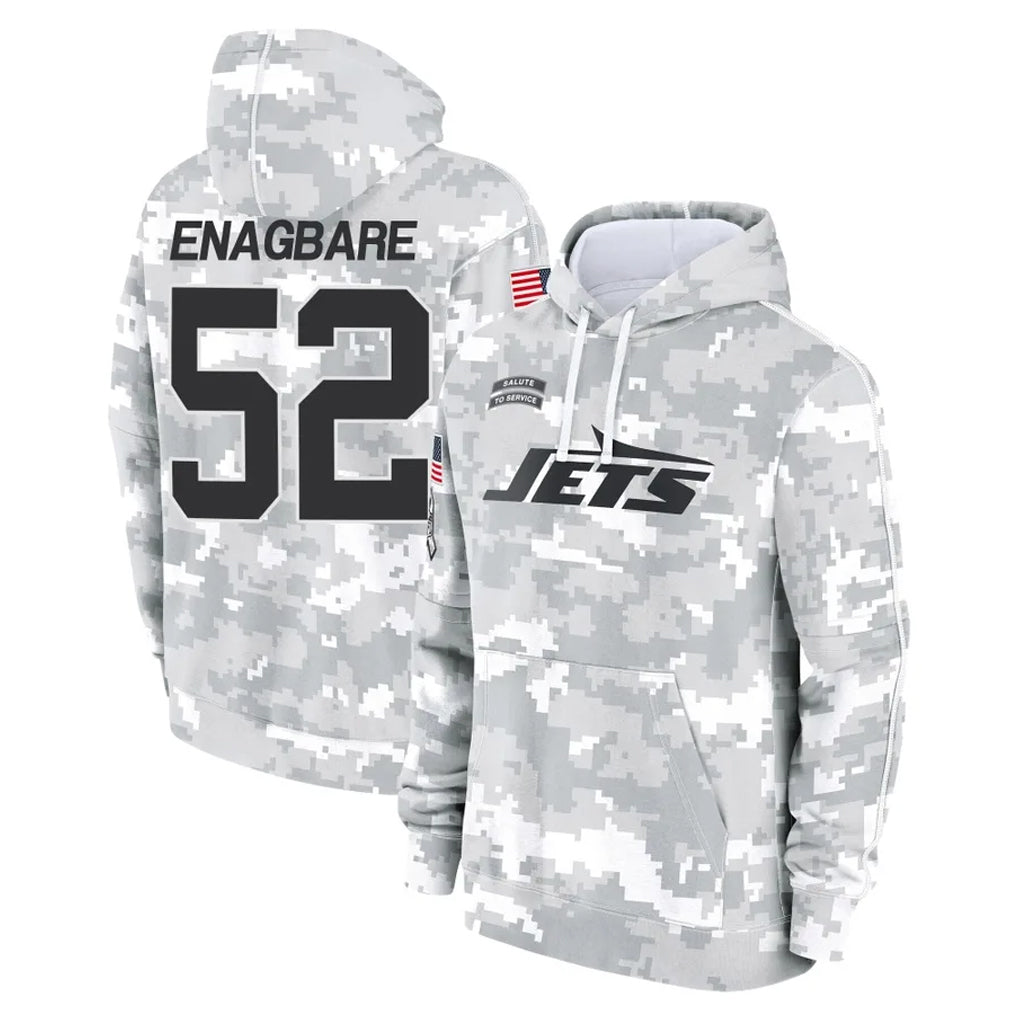 Cooneas NY.Jets #52 Kingsley Enagbare Player Arctic Camo Salute to Service Pullover Hoodies Limited Game Stitched Jerseys