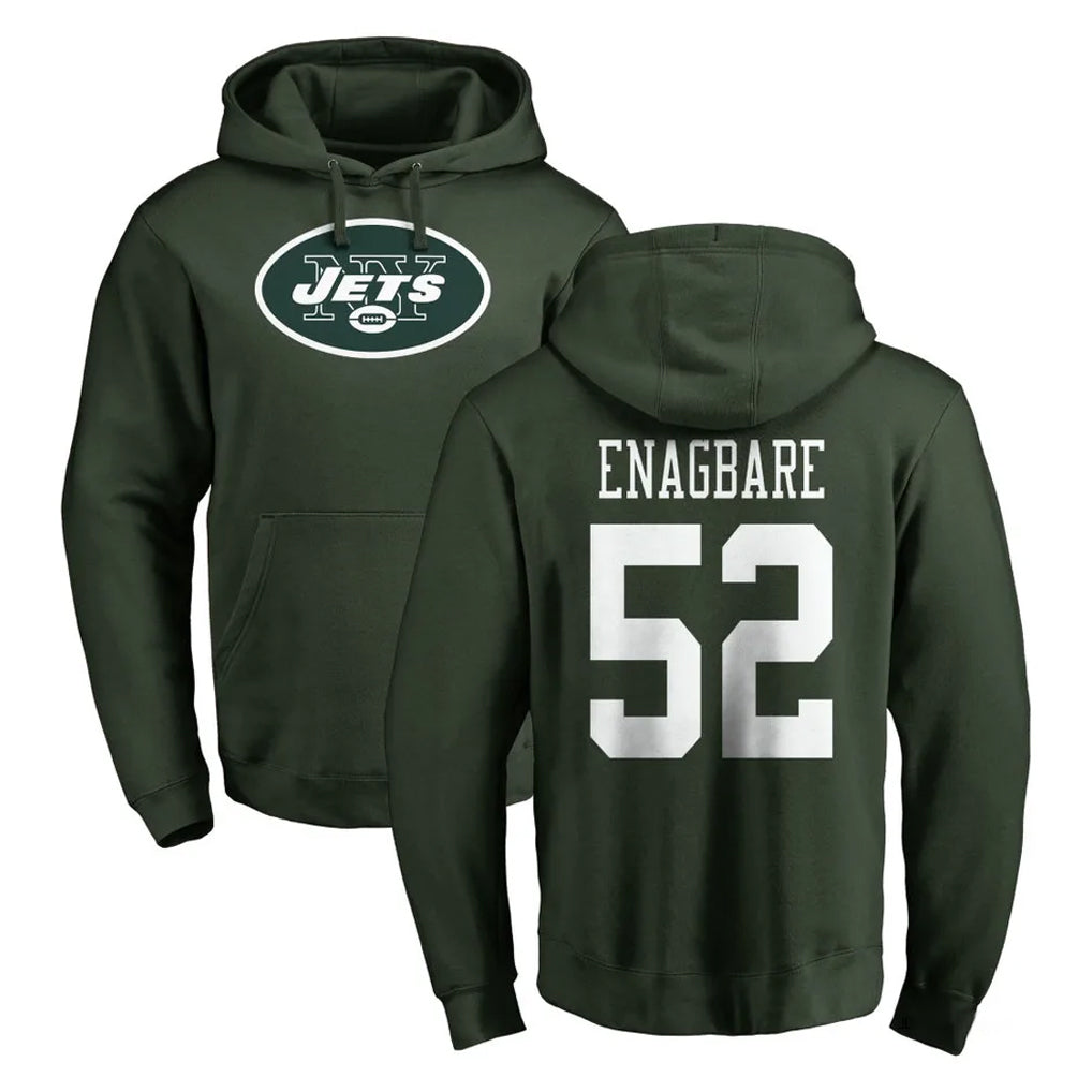 Cooneas NY.Jets #52 Kingsley Enagbare Player Green LOGO Pullover Hoodies Limited Game Stitched Jerseys
