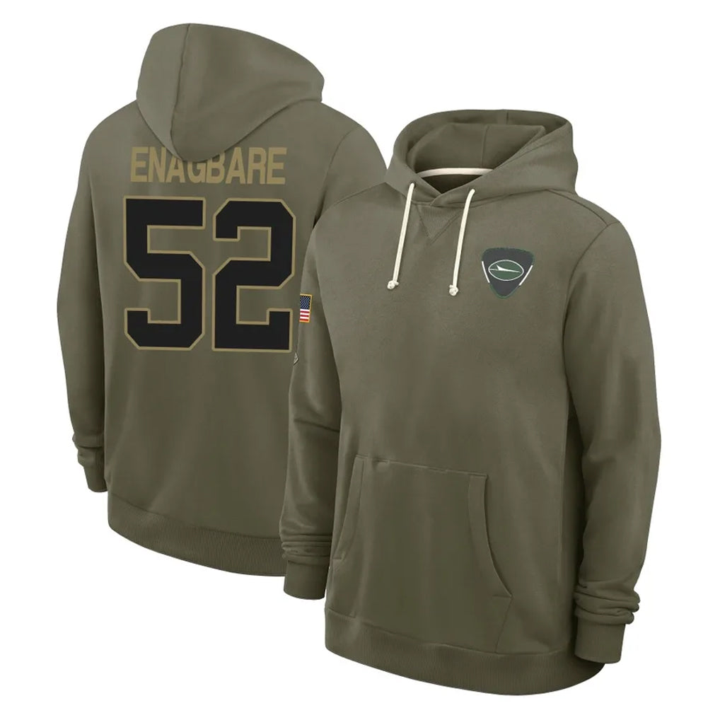 Cooneas NY.Jets #52 Kingsley Enagbare Player Olive Salute to Service Pullover Hoodies Limited Stitched Jerseys