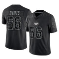 Cooneas NY.Jets #56 Demario Davis Player Stealth Black Limited Reflective Home Game Stitched Jerseys