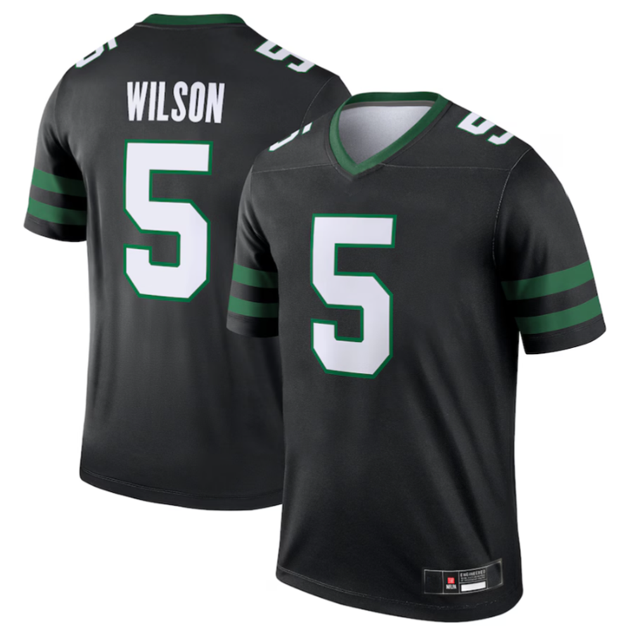 Cooneas NY.Jets #5 Garrett Wilson Legacy Black Legend Jersey Stitched American Stitched Jersey