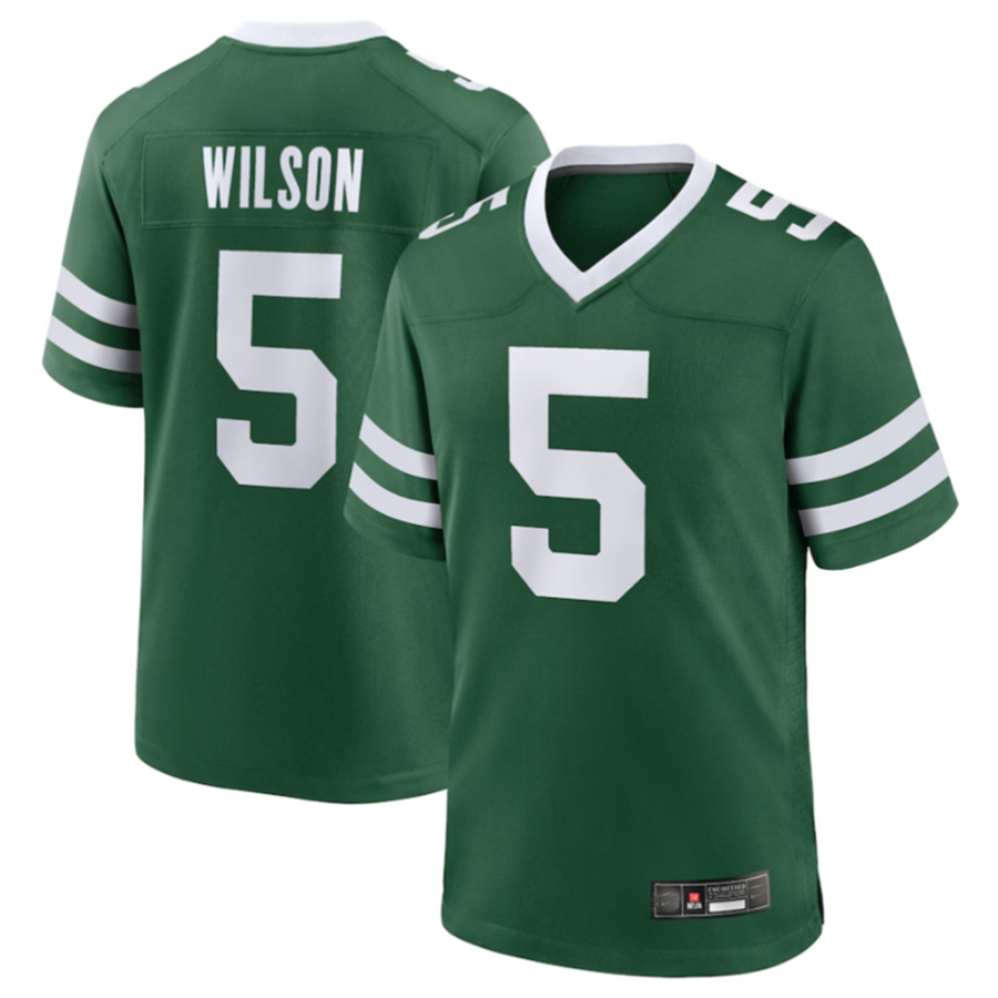 Cooneas NY.Jets #5 Garrett Wilson Legacy Green Game Jersey Stitched American Stitched Jersey