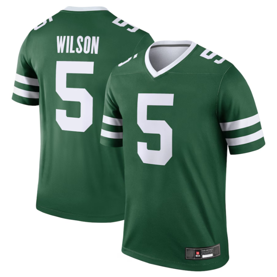 Cooneas NY.Jets #5 Garrett Wilson Legacy Green Legend Jersey Stitched American Stitched Jersey