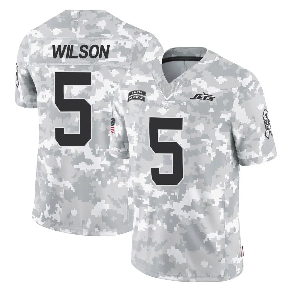 Cooneas NY.Jets #5 Garrett Wilson Player Arctic Camo Salute to Service Limited Game Stitched Jerseys