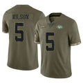 Cooneas NY.Jets #5 Garrett Wilson Player Olive Salute To Service Limited Stitched Jerseys