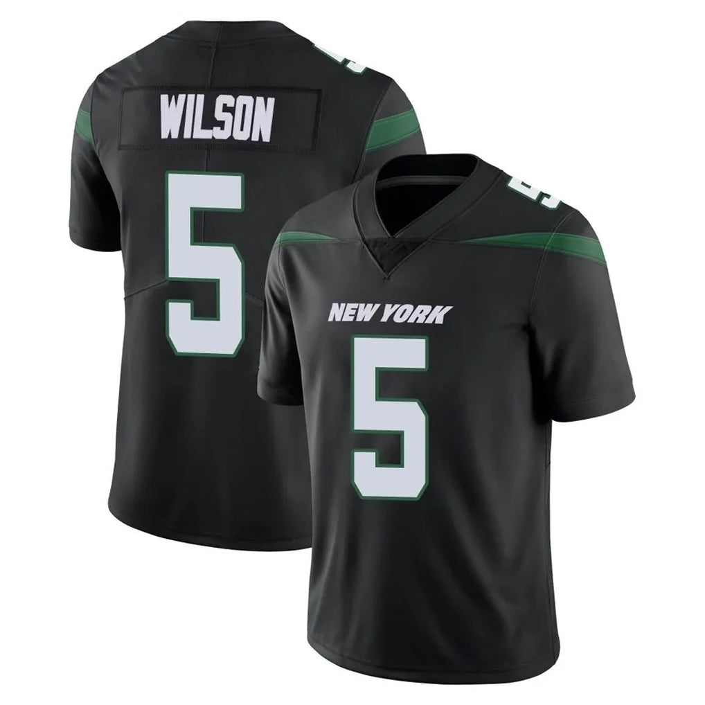 Cooneas NY.Jets #5 Garrett Wilson Player Stealth Black Limited Vapor Home Game Stitched Jerseys