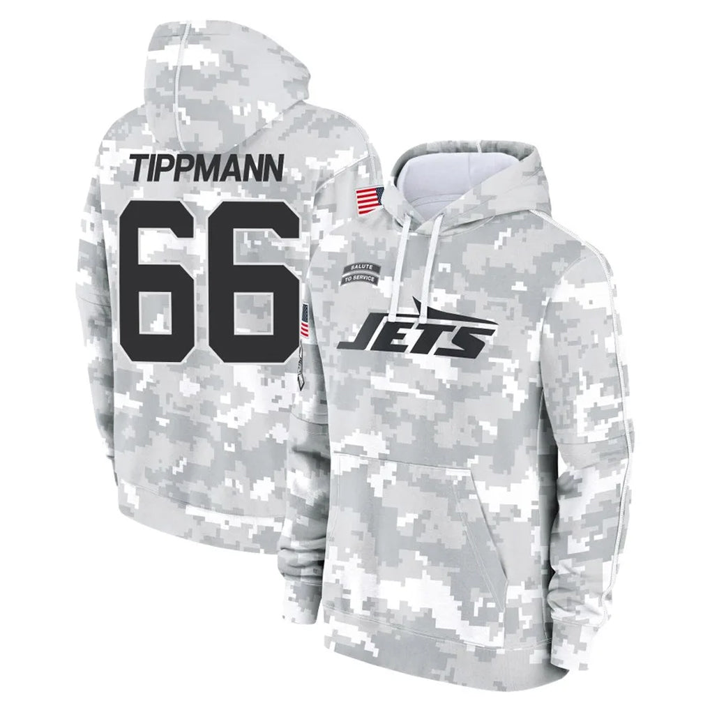 Cooneas NY.Jets #66 Joe Tippmann Player Arctic Camo Salute to Service Pullover Hoodies Limited Game Stitched Jerseys