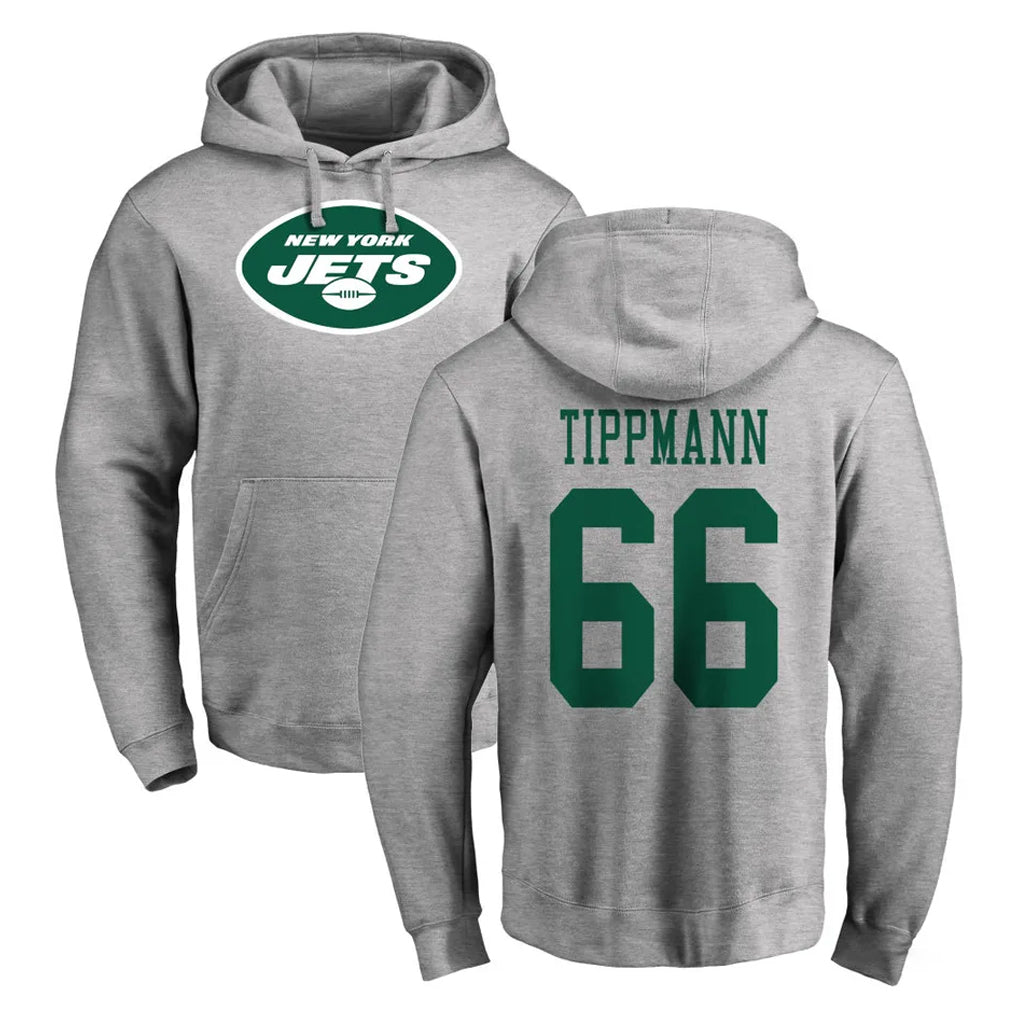 Cooneas NY.Jets #66 Joe Tippmann Player Gray LOGO Pullover Hoodies Limited Game Stitched Jerseys