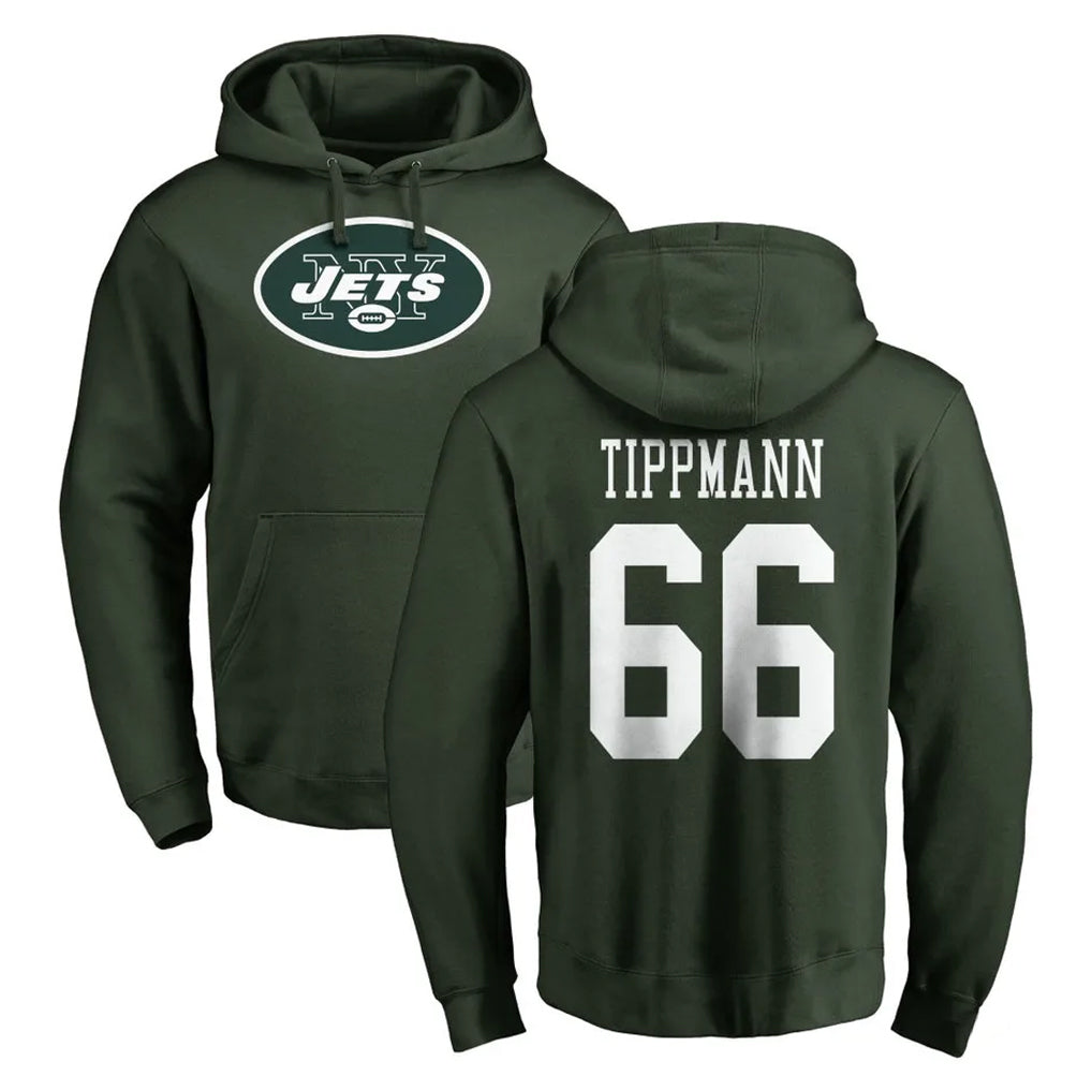 Cooneas NY.Jets #66 Joe Tippmann Player Green LOGO Pullover Hoodies Limited Game Stitched Jerseys