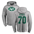 Cooneas NY.Jets #70 Armand Membou Player Gray LOGO Pullover Hoodies Limited Game Stitched Jerseys