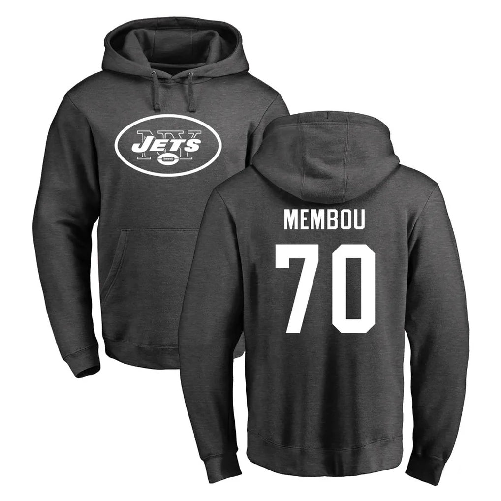 Cooneas NY.Jets #70 Armand Membou Player Gray Pullover Hoodies Limited Game Stitched Jerseys
