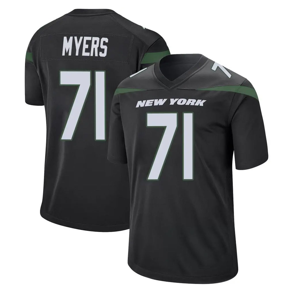 Cooneas NY.Jets #71 Josh Myers Player Stealth Black Home Game Stitched Jerseys