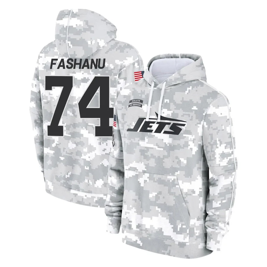 Cooneas NY.Jets #74 Olu Fashanu Player Arctic Camo Salute to Service Pullover Hoodies Limited Game Stitched Jerseys