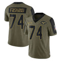Cooneas NY.Jets #74 Olu Fashanu Player Olive Salute To Service Limited Game Stitched Jerseys