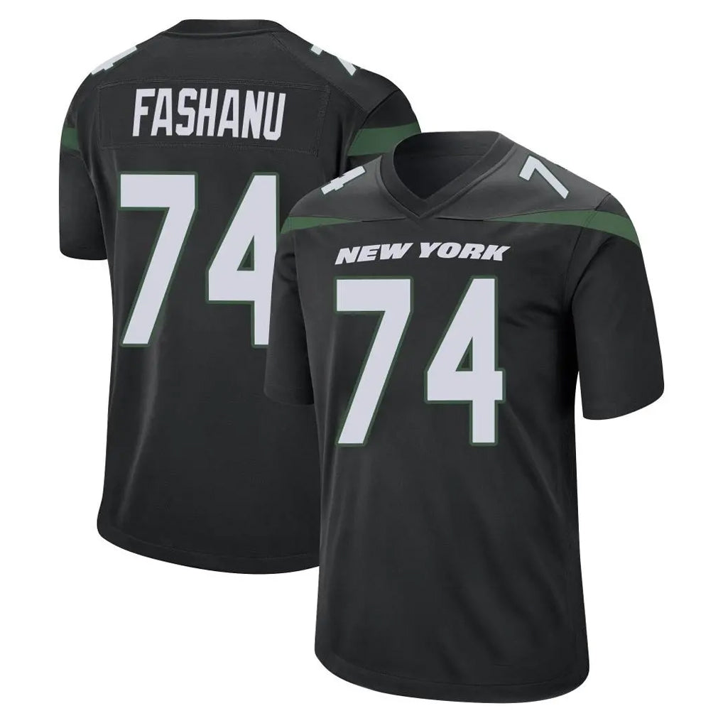 Cooneas NY.Jets #74 Olu Fashanu Player Stealth Black Home Game Stitched Jerseys