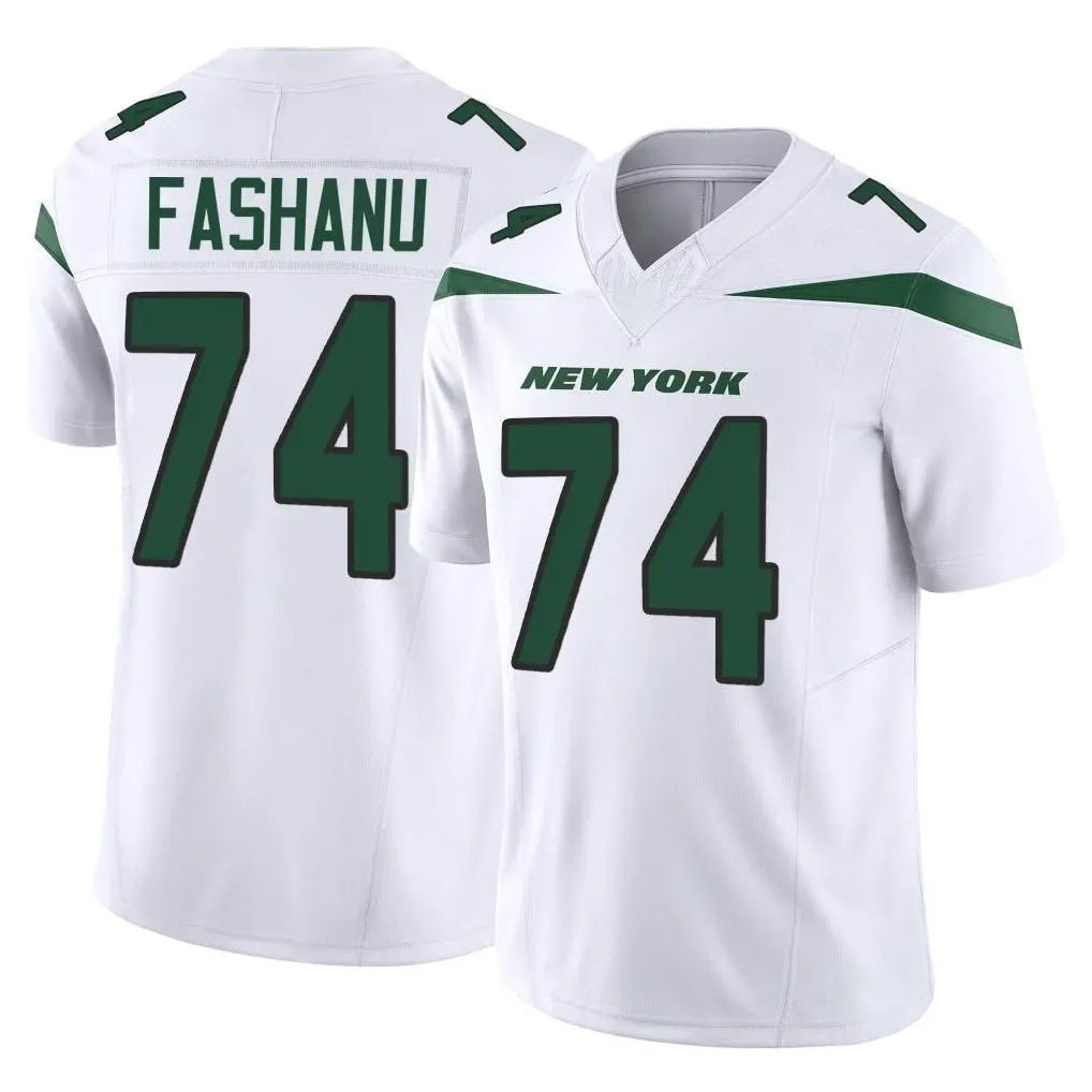Cooneas NY.Jets #74 Olu Fashanu Player White Limited Vapor F.U.S.E. Home Game Stitched Jerseys