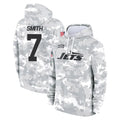 Cooneas NY.Jets #7 Geno Smith Player Arctic Camo Salute to Service Pullover Hoodies Limited Game Stitched Jerseys