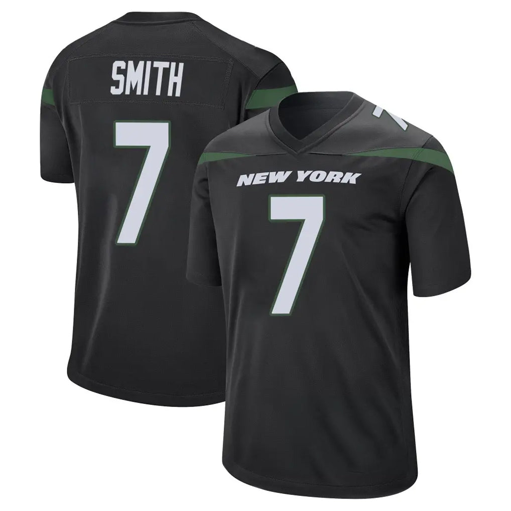 Cooneas NY.Jets #7 Geno Smith Player Stealth Black Home Game Stitched Jerseys
