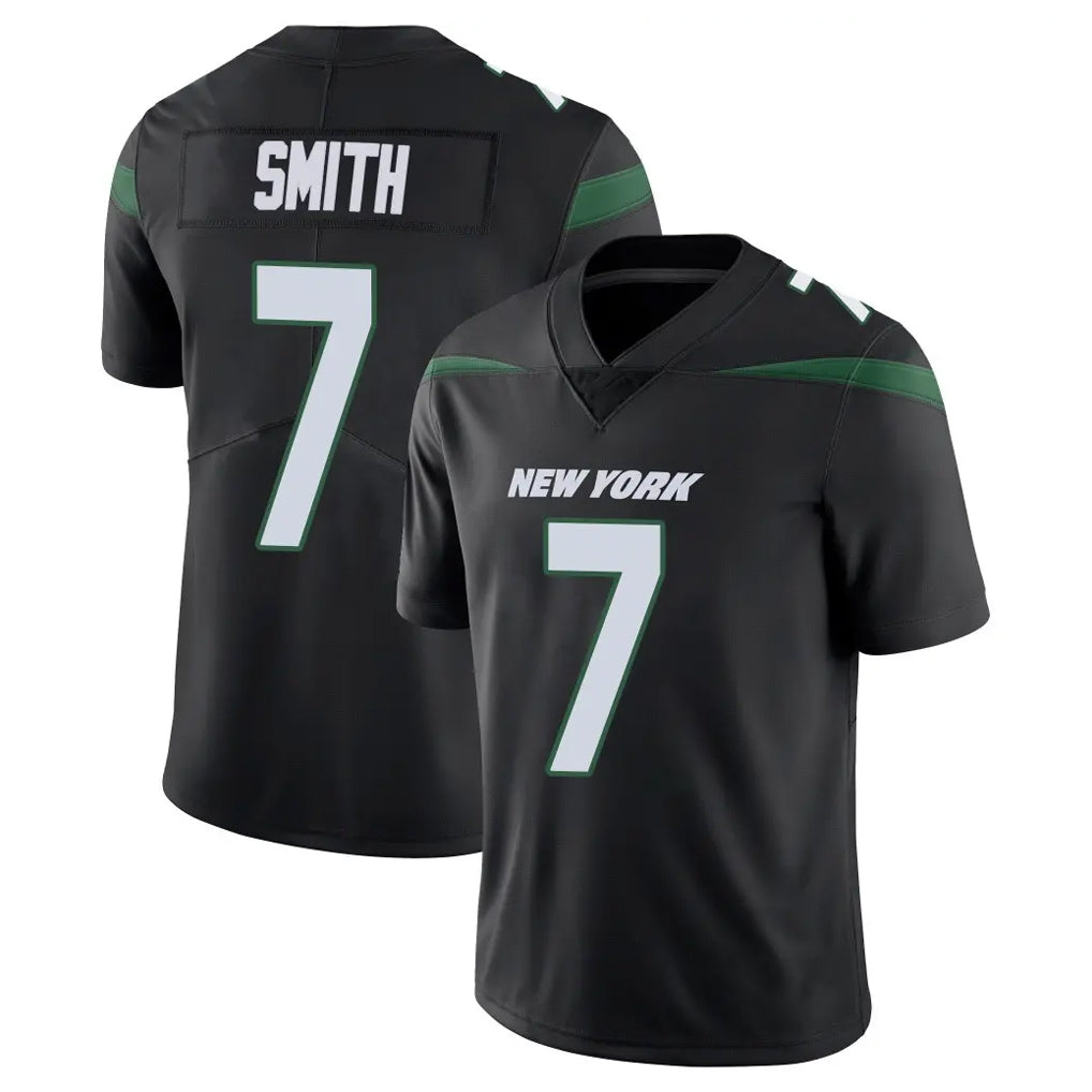 Cooneas NY.Jets #7 Geno Smith Player Stealth Black Limited Vapor Home Game Stitched Jerseys