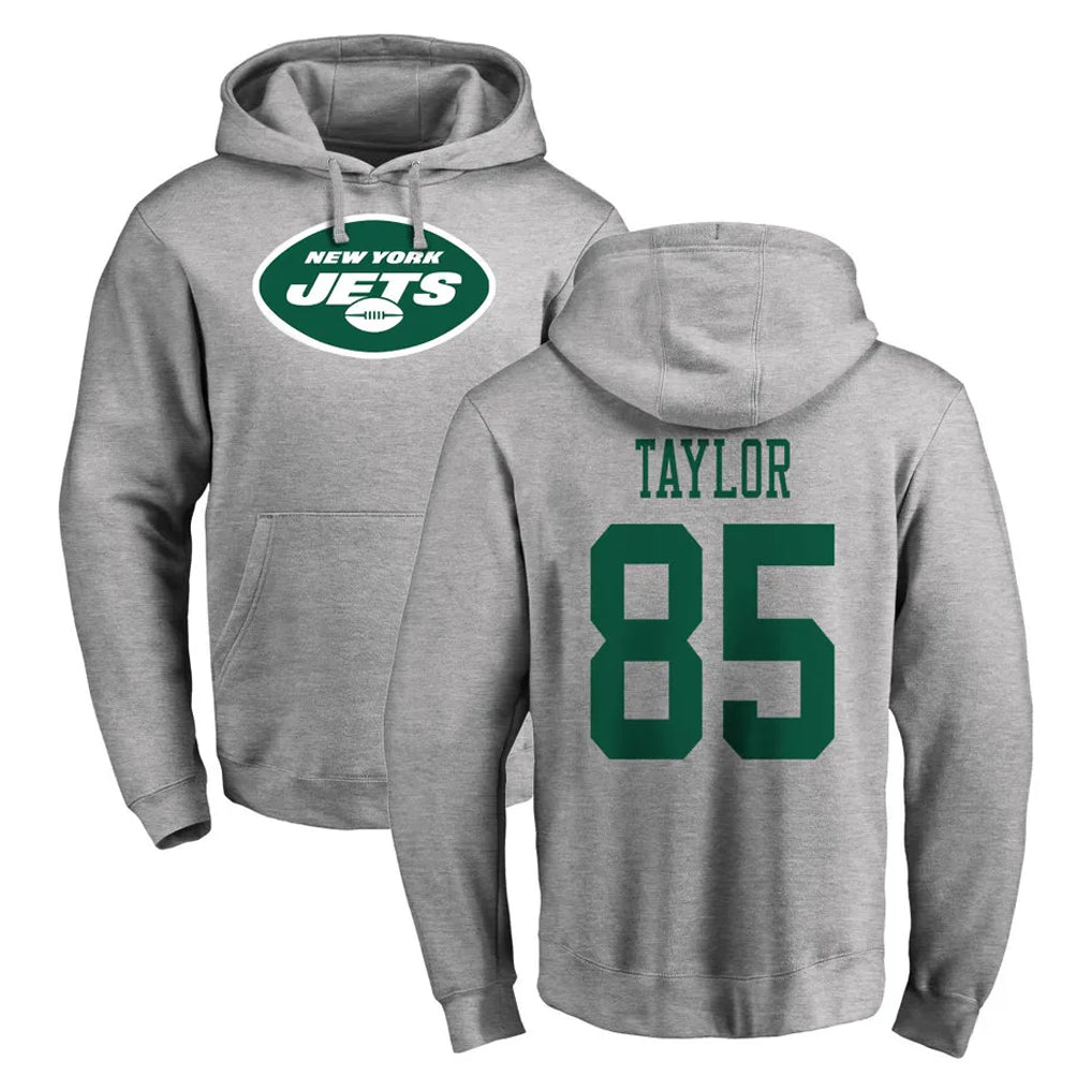 Cooneas NY.Jets #85 Mason Taylor Player Gray LOGO Pullover Hoodies Limited Game Stitched Jerseys