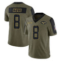 Cooneas NY.Jets #8 Andre Cisco Player Olive Salute To Service Limited Game Stitched Jerseys
