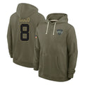Cooneas NY.Jets #8 Andre Cisco Player Olive Salute to Service Pullover Hoodies Limited Stitched Jerseys