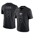 Cooneas NY.Jets #8 Andre Cisco Player Stealth Black Limited Reflective Home Game Stitched Jerseys