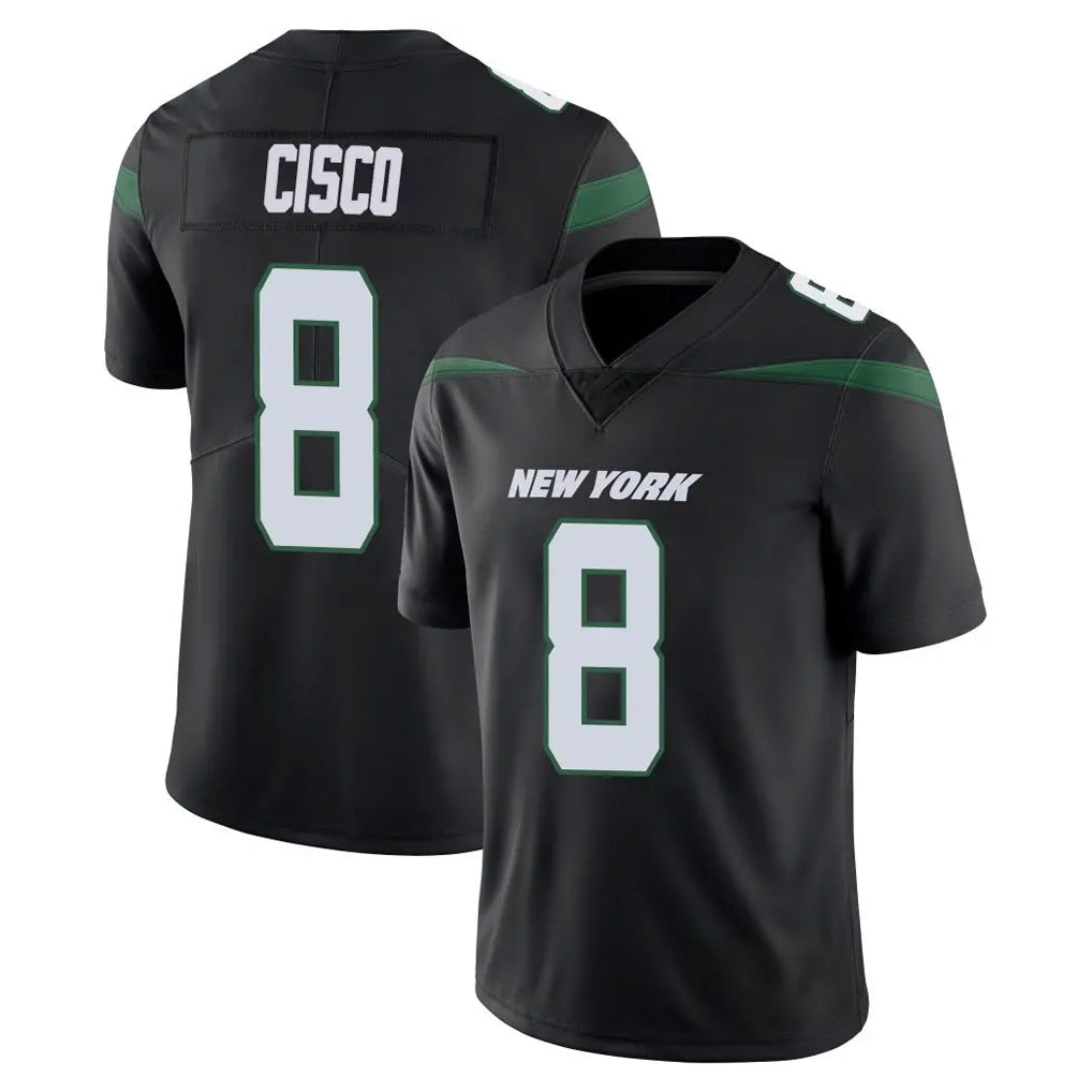 Cooneas NY.Jets #8 Andre Cisco Player Stealth Black Limited Vapor Home Game Stitched Jerseys