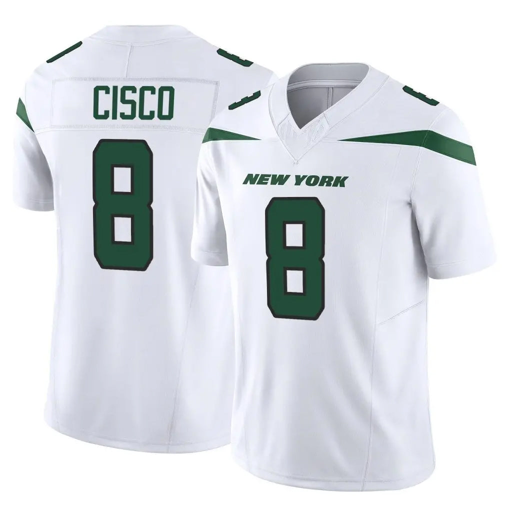 Cooneas NY.Jets #8 Andre Cisco Player White Limited Vapor F.U.S.E. Home Game Stitched Jerseys