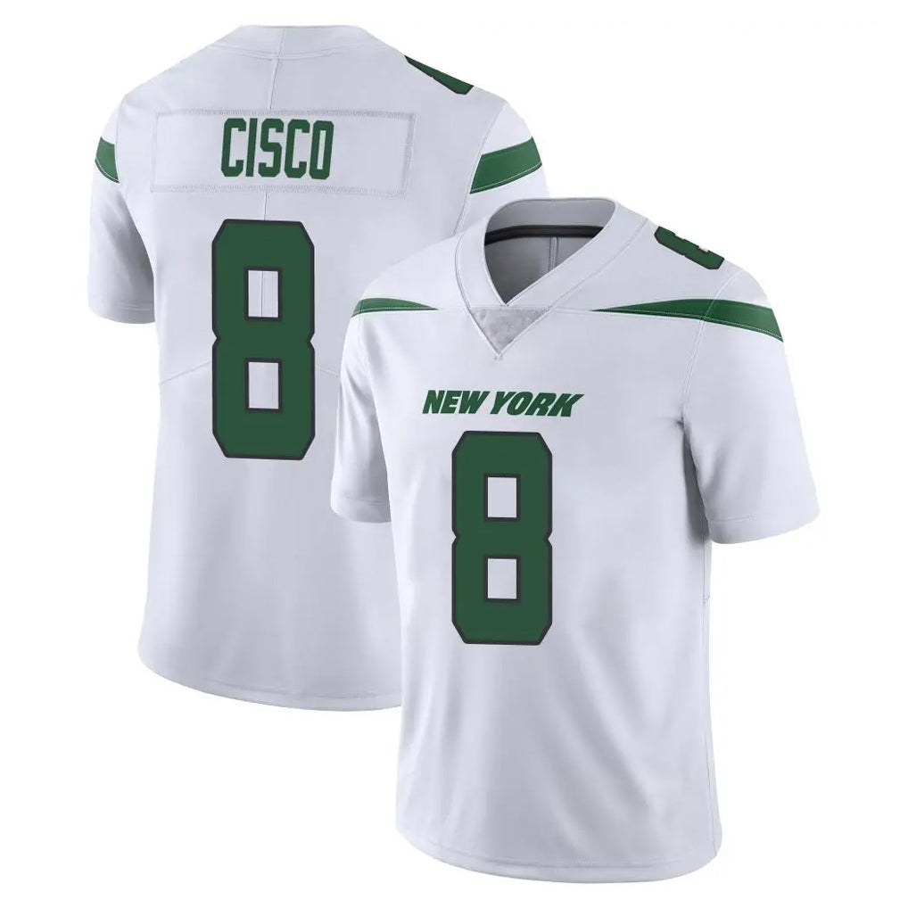 Cooneas NY.Jets #8 Andre Cisco Player White Spotlight Limited Vapor Home Game Stitched Jerseys