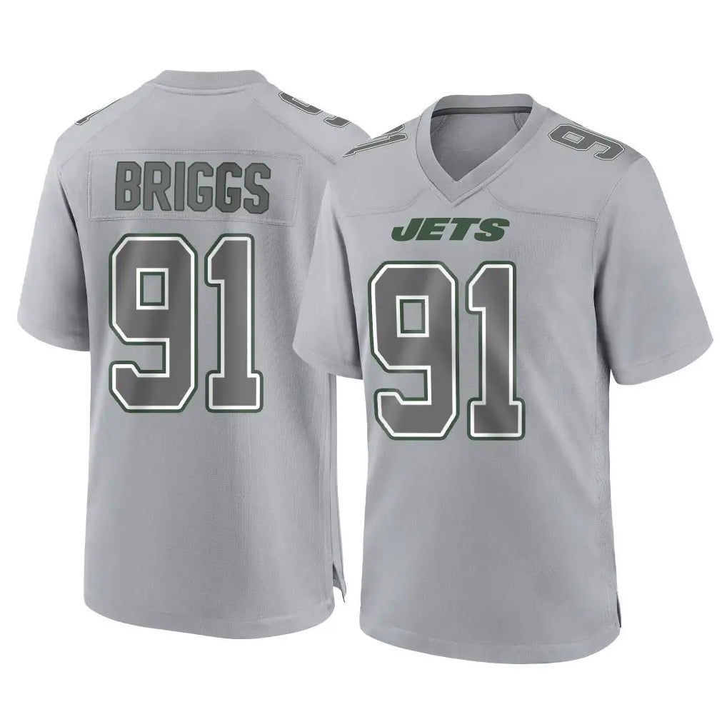 Cooneas NY.Jets #91 Jowon Briggs Player Gray Limited Atmosphere Fashion Home Game Stitched Jerseys