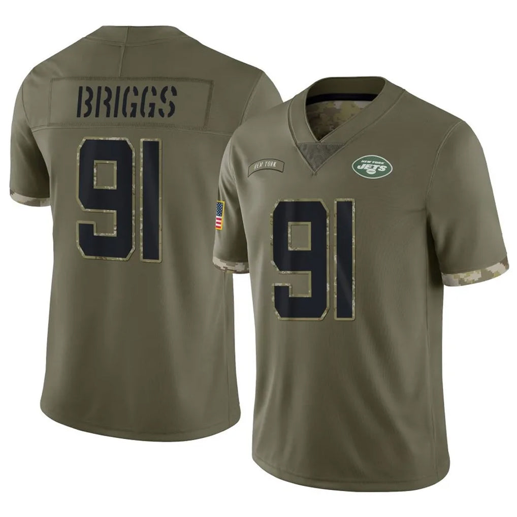 Cooneas NY.Jets #91 Jowon Briggs Player Olive Salute To Service Limited Stitched Jerseys