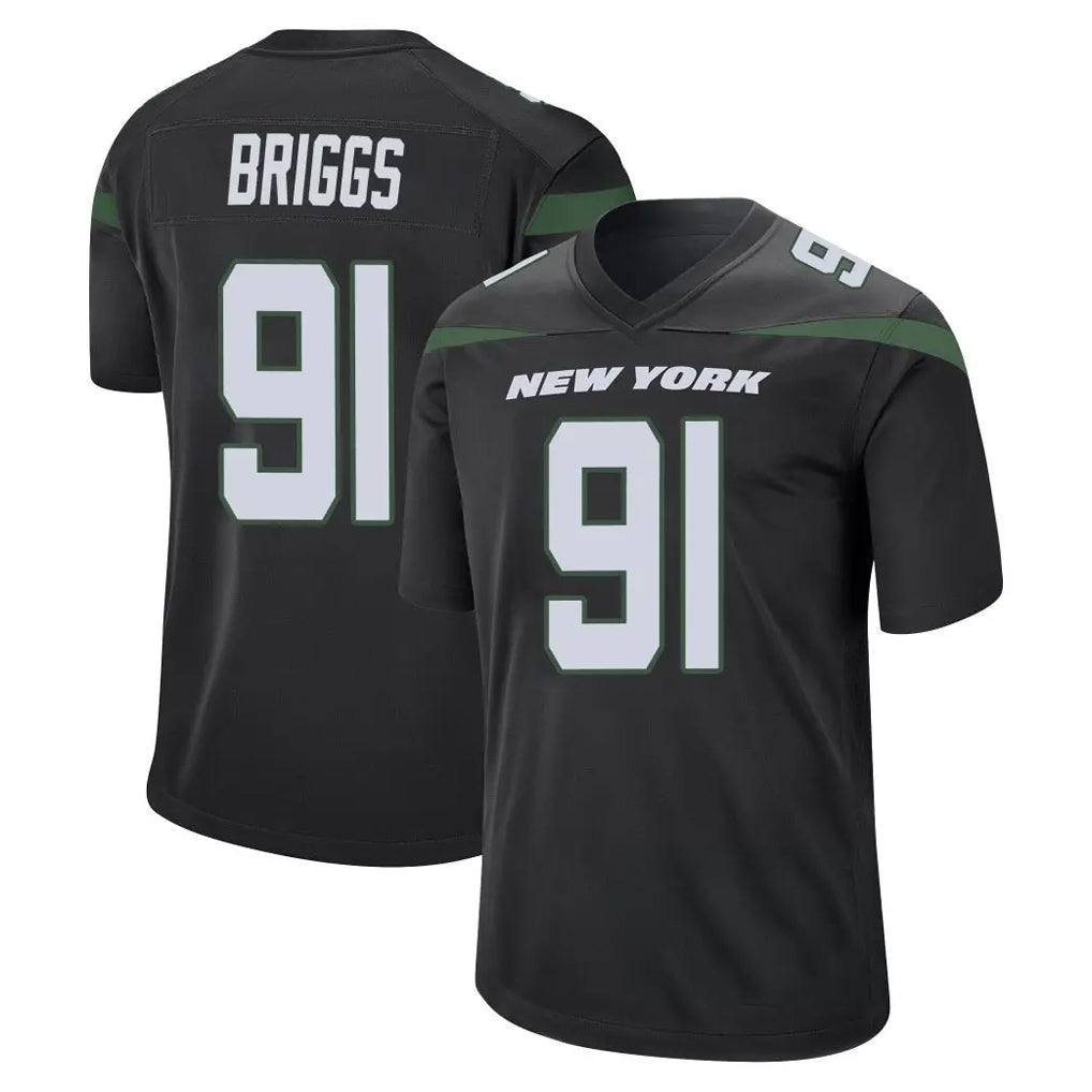 Cooneas NY.Jets #91 Jowon Briggs Player Stealth Black Home Game Stitched Jerseys