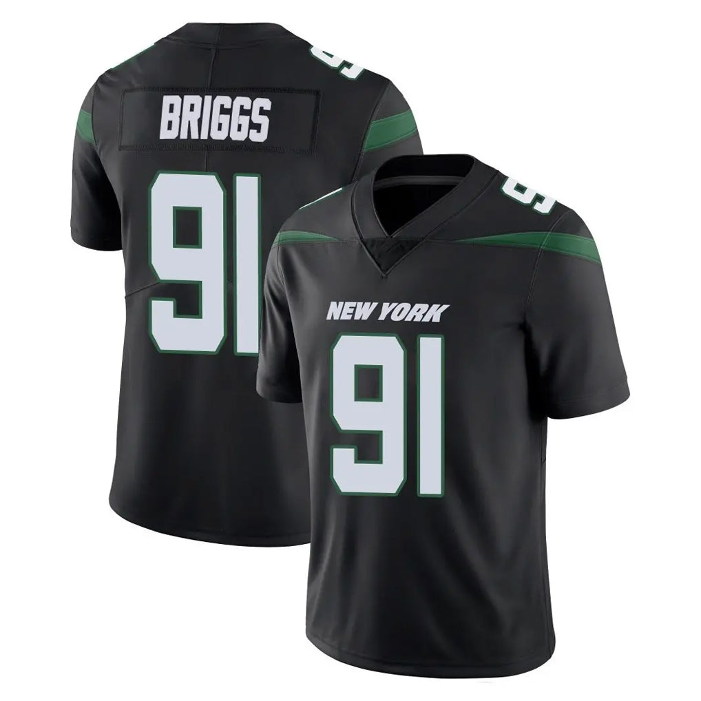 Cooneas NY.Jets #91 Jowon Briggs Player Stealth Black Limited Vapor Home Game Stitched Jerseys