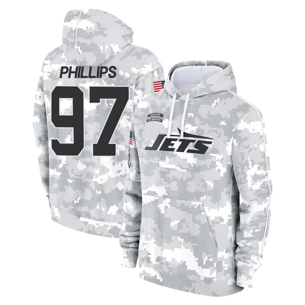 Cooneas NY.Jets #97 Harrison Phillips Player Arctic Camo Salute to Service Pullover Hoodies Limited Game Stitched Jerseys