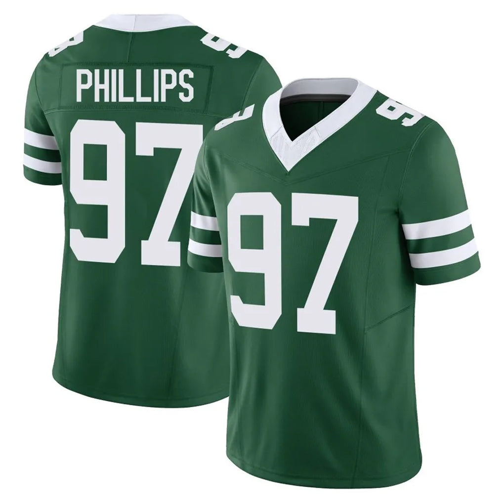 Cooneas NY.Jets #97 Harrison Phillips Player Green Legacy Limited Vapor F.U.S.E. Home Game Stitched Jerseys