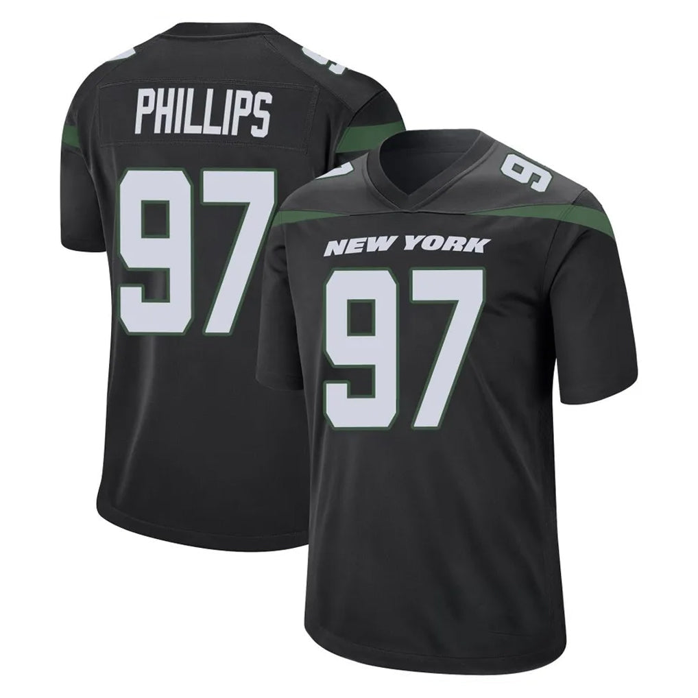 Cooneas NY.Jets #97 Harrison Phillips Player Stealth Black Home Game Stitched Jerseys
