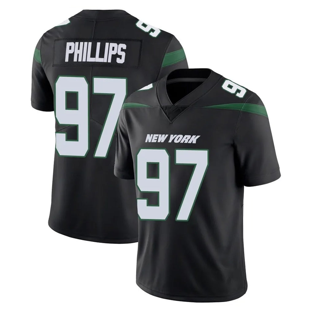 Cooneas NY.Jets #97 Harrison Phillips Player Stealth Black Limited Vapor Home Game Stitched Jerseys