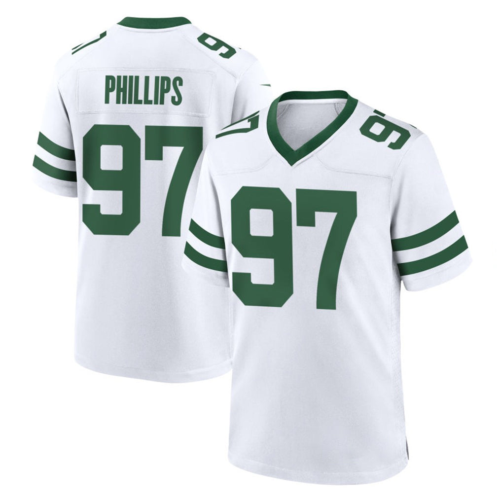 Cooneas NY.Jets #97 Harrison Phillips Player White Legacy Home Game Stitched Jerseys