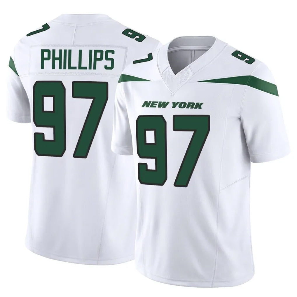 Cooneas NY.Jets #97 Harrison Phillips Player White Limited Vapor F.U.S.E. Home Game Stitched Jerseys
