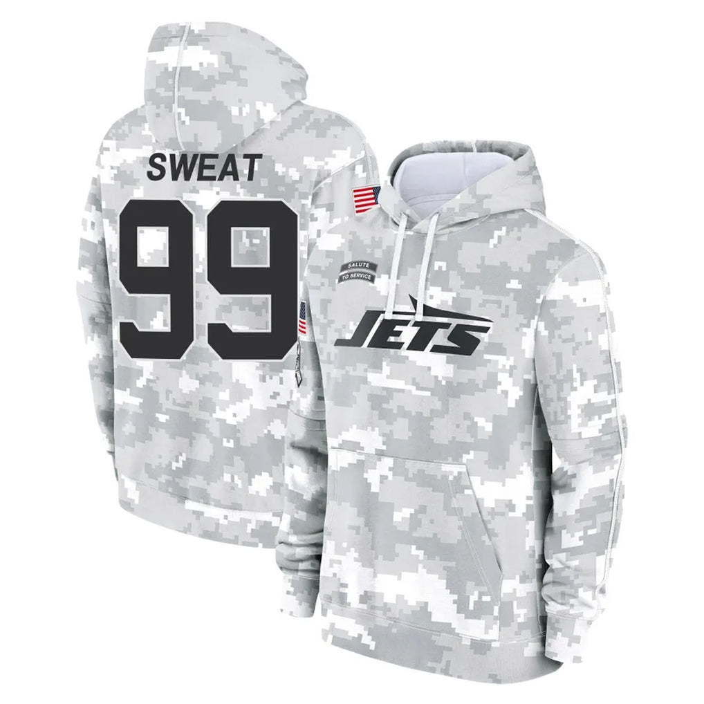 Cooneas NY.Jets #99 T'Vondre Sweat Player Arctic Camo Salute to Service Pullover Hoodies Limited Game Stitched Jerseys