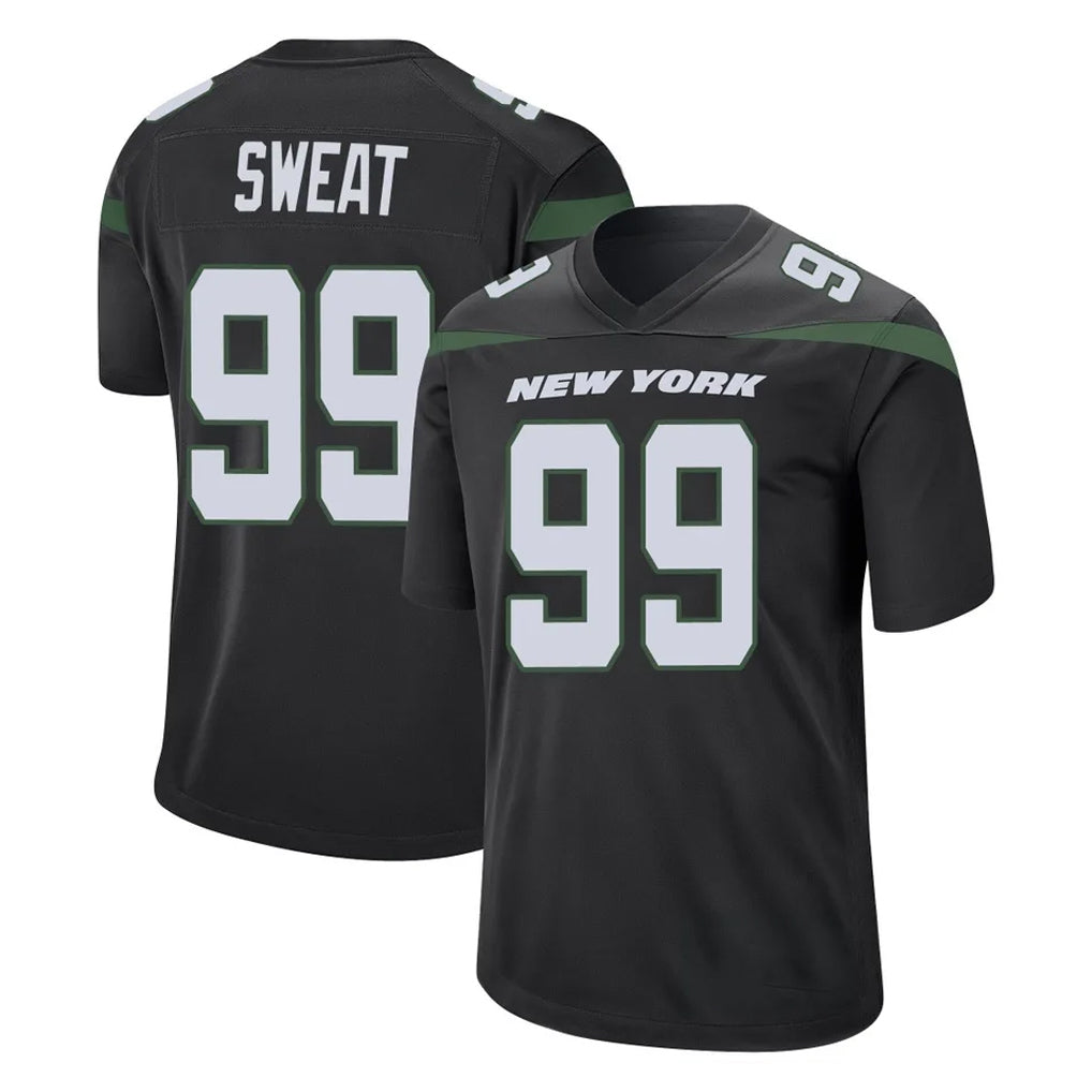 Cooneas NY.Jets #99 T'Vondre Sweat Player Stealth Black Home Game Stitched Jerseys