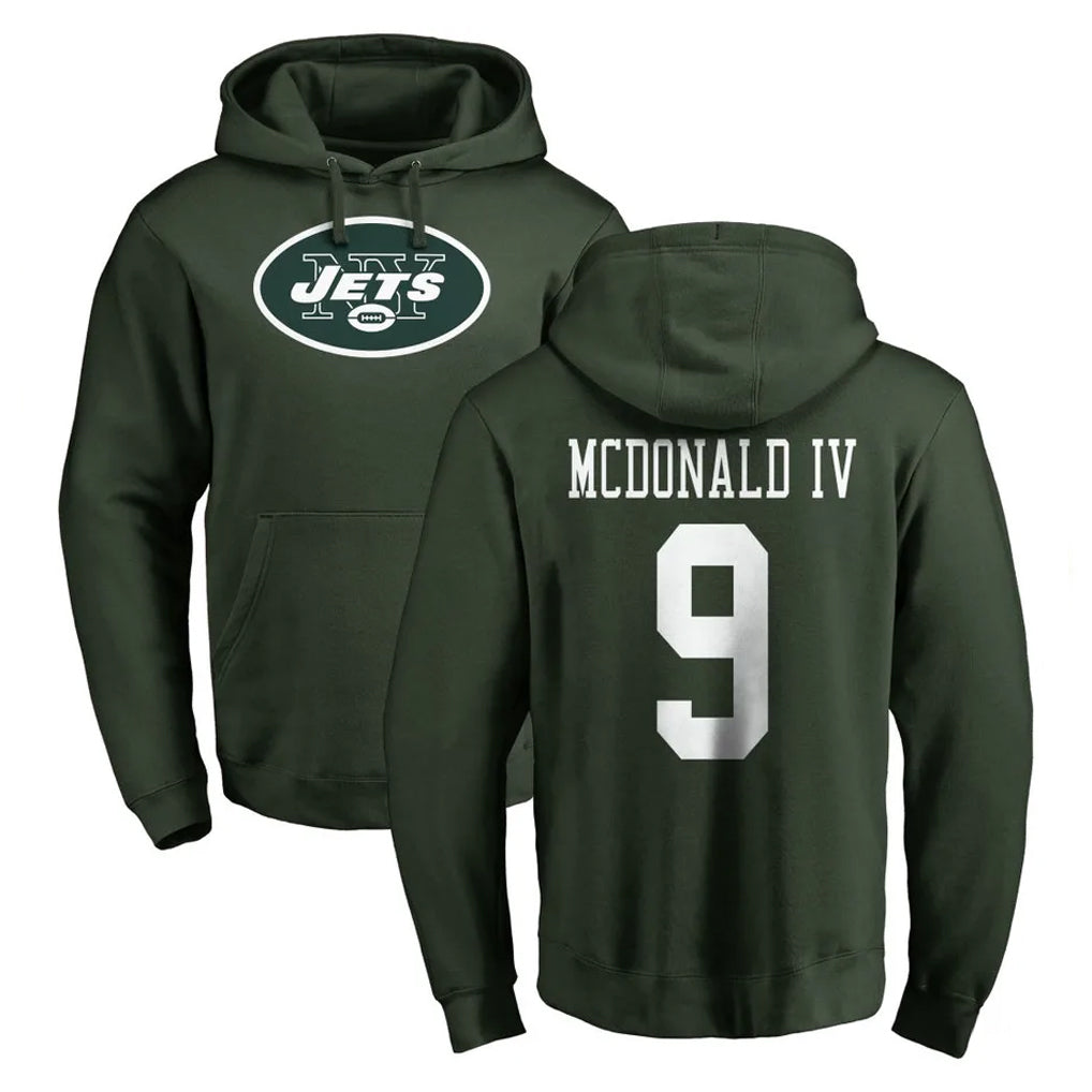 Cooneas NY.Jets #9 Will McDonald IV Player Green LOGO Pullover Hoodies Limited Game Stitched Jerseys