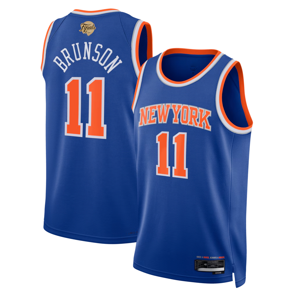 Cooneas NY.Knicks #11 Jalen Brunson  Blue 2026  Finals Patch Swingman Jerseys - Icon Edition