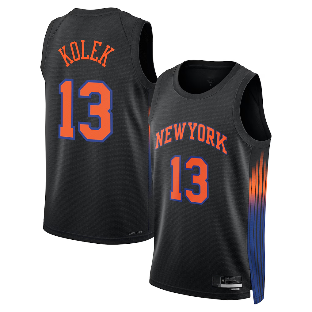 Cooneas NY.Knicks #13 Tyler Kolek Jordan Brand Black Swingman Jerseys - Statement Edition