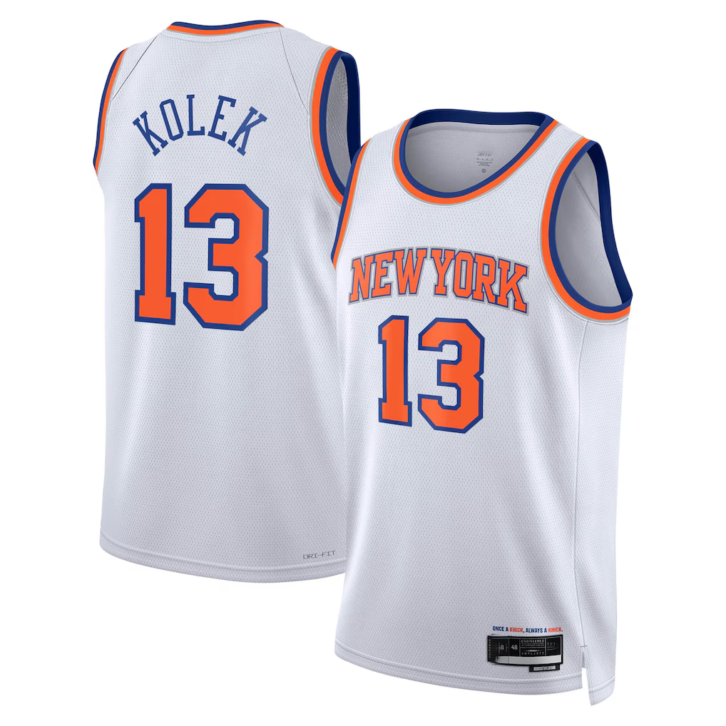 Cooneas NY.Knicks #13 Tyler Kolek White Swingman Jerseys - Association Edition