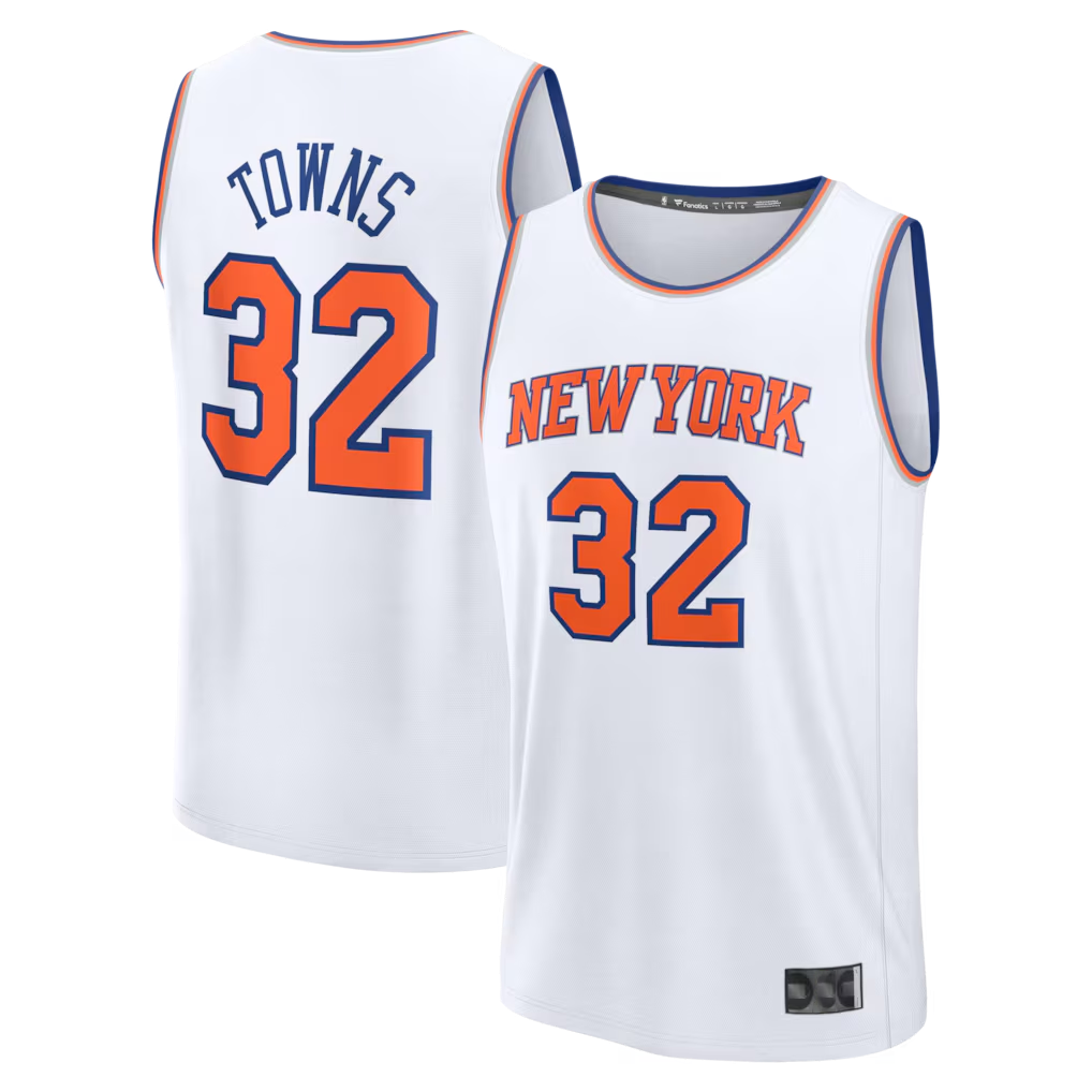Cooneas NY.Knicks #32 Karl-Anthony Towns  White Fast Break Replica Player Jerseys - Association Edition