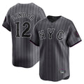 Cooneas NY.Mets #12 Francisco Lindor Player Gray City Connect Limited Stitched Jerseys