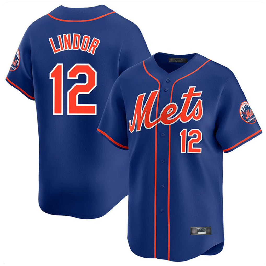Cooneas NY.Mets #12 Francisco Lindor Player Royal Home Limited Stitched Jerseys